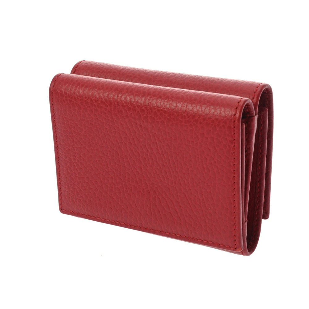 Gucci Wallet Leather Marmont Red GG fold Tri Red